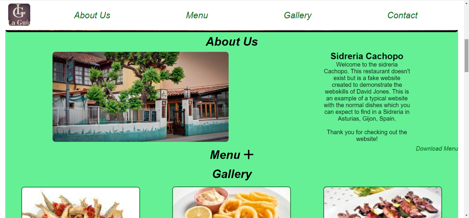 Restaurant Website